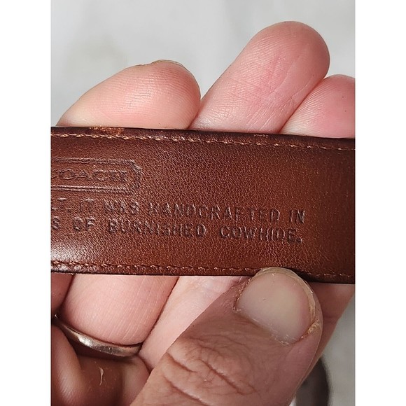 Coach‎ Dark Brown Burnished Cowhide Belt 5950 Handcrafted in Costa Rica Size 40 - Picture 10 of 10